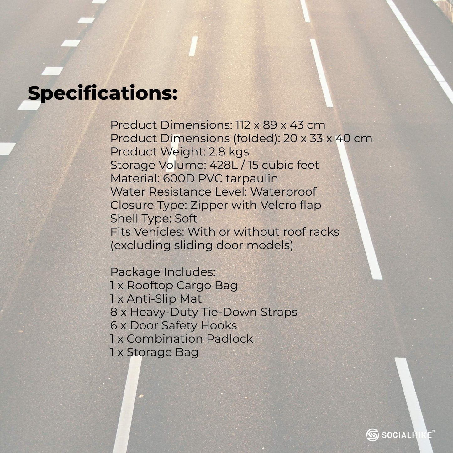 Car Rooftop Camp Storage Carrier - Waterproof - 428L