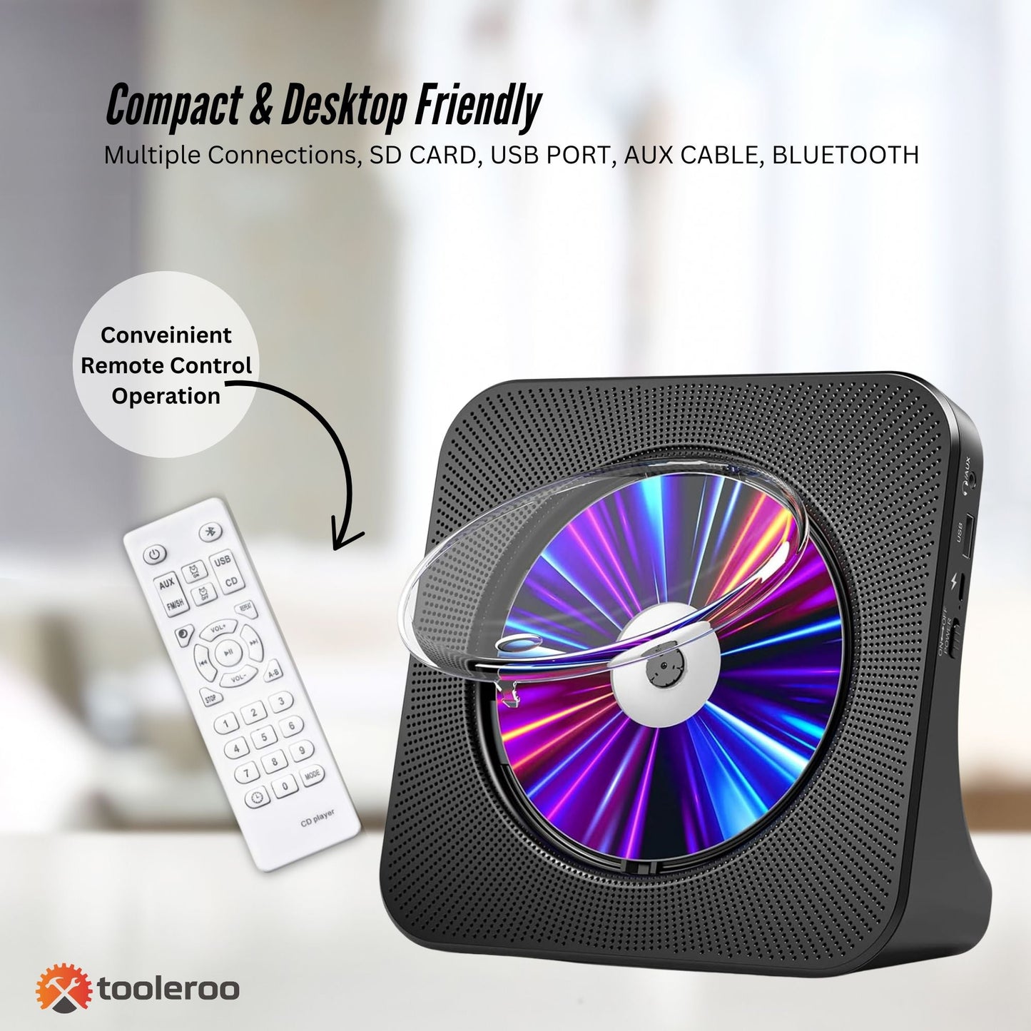Rechargeable Camping Desktop Bluetooth CD Player Speaker