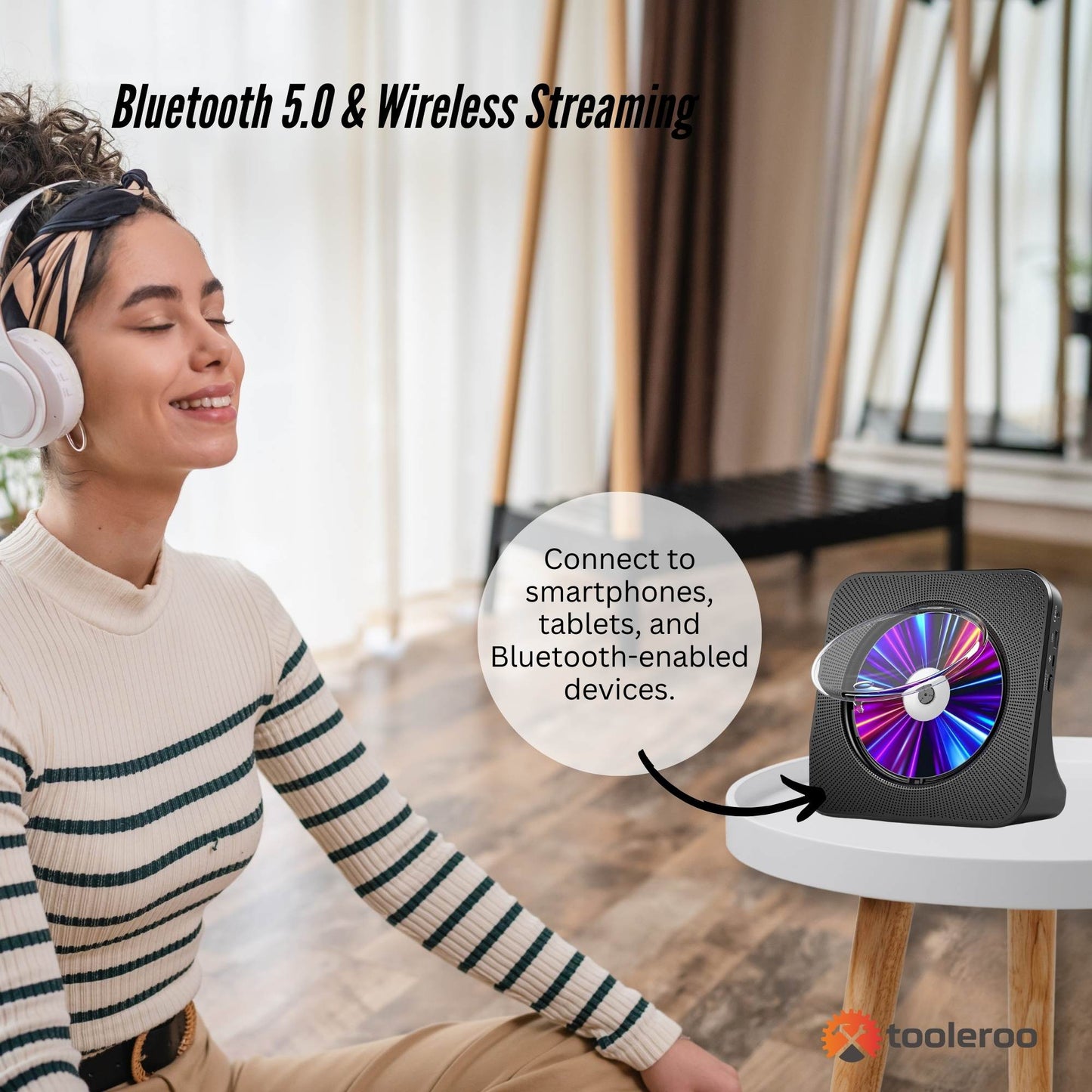 Rechargeable Camping Desktop Bluetooth CD Player Speaker