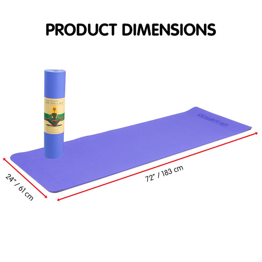 Yoga non-toxic TPE Exercise Mat 8mm - Light Purple