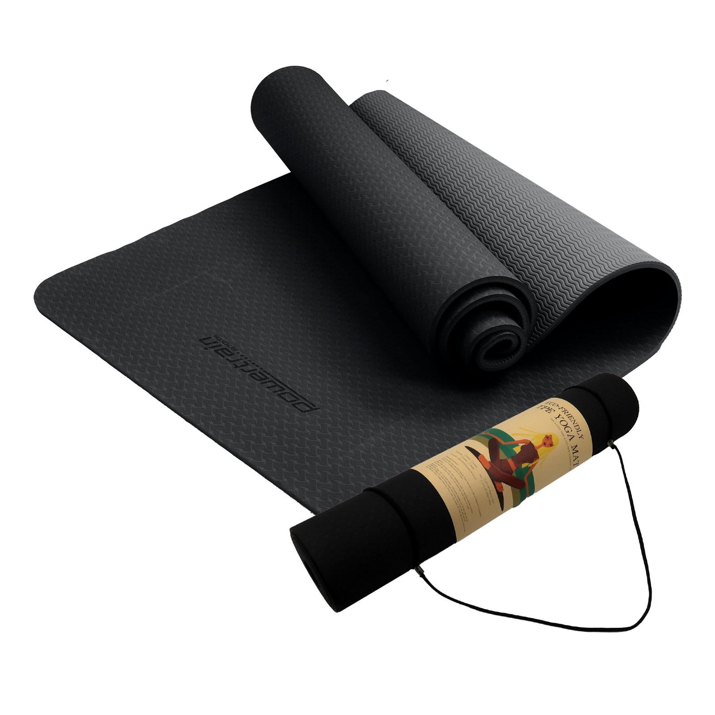 Eco-friendly Dual Layer 6mm Yoga Mat - Black