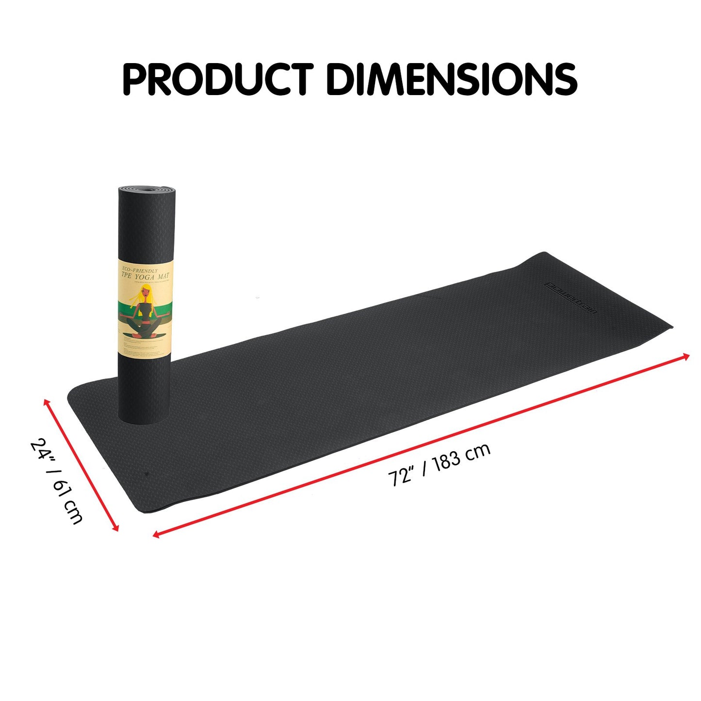 Eco-friendly Dual Layer 6mm Yoga Mat - Black