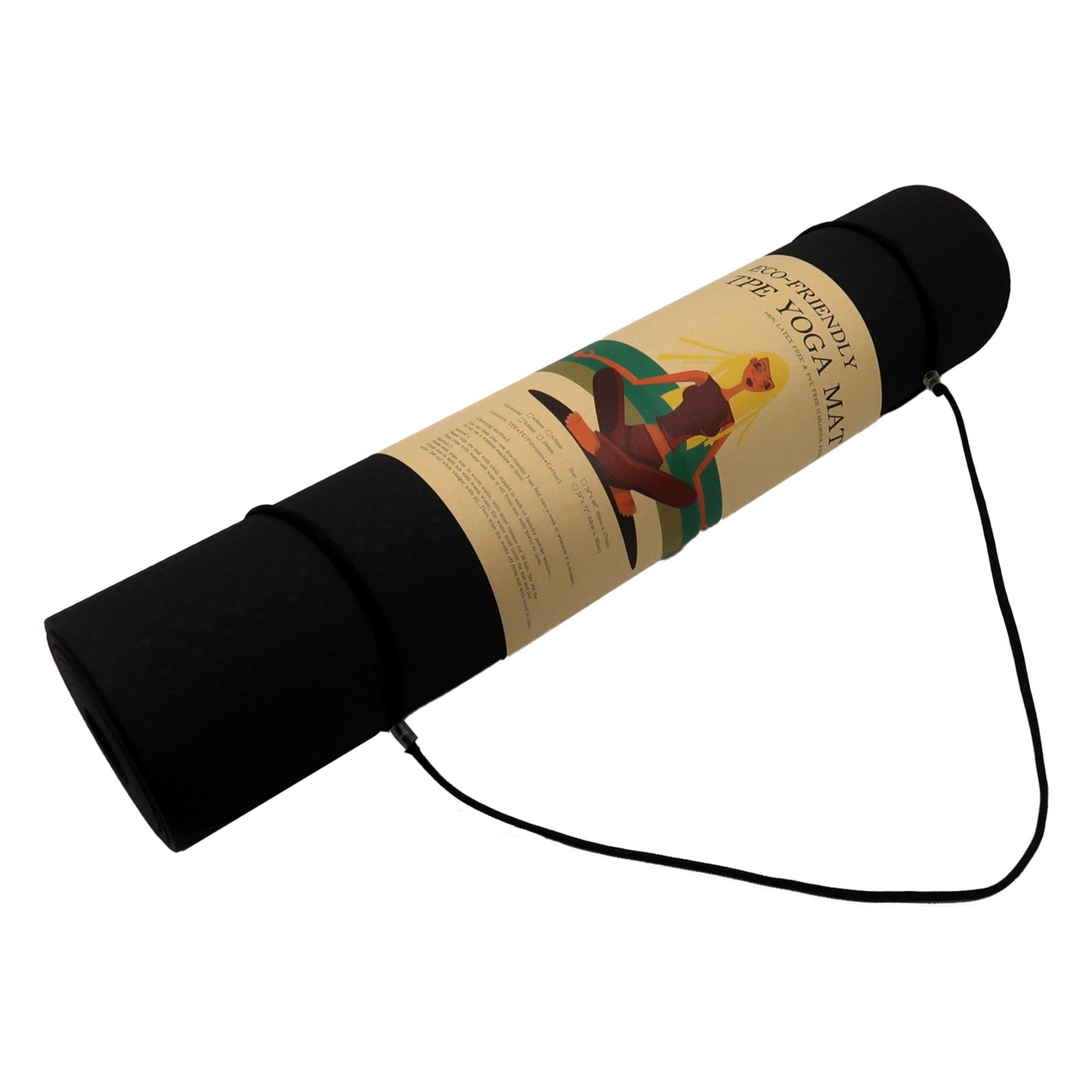 Eco-friendly Dual Layer 6mm Yoga Mat - Black