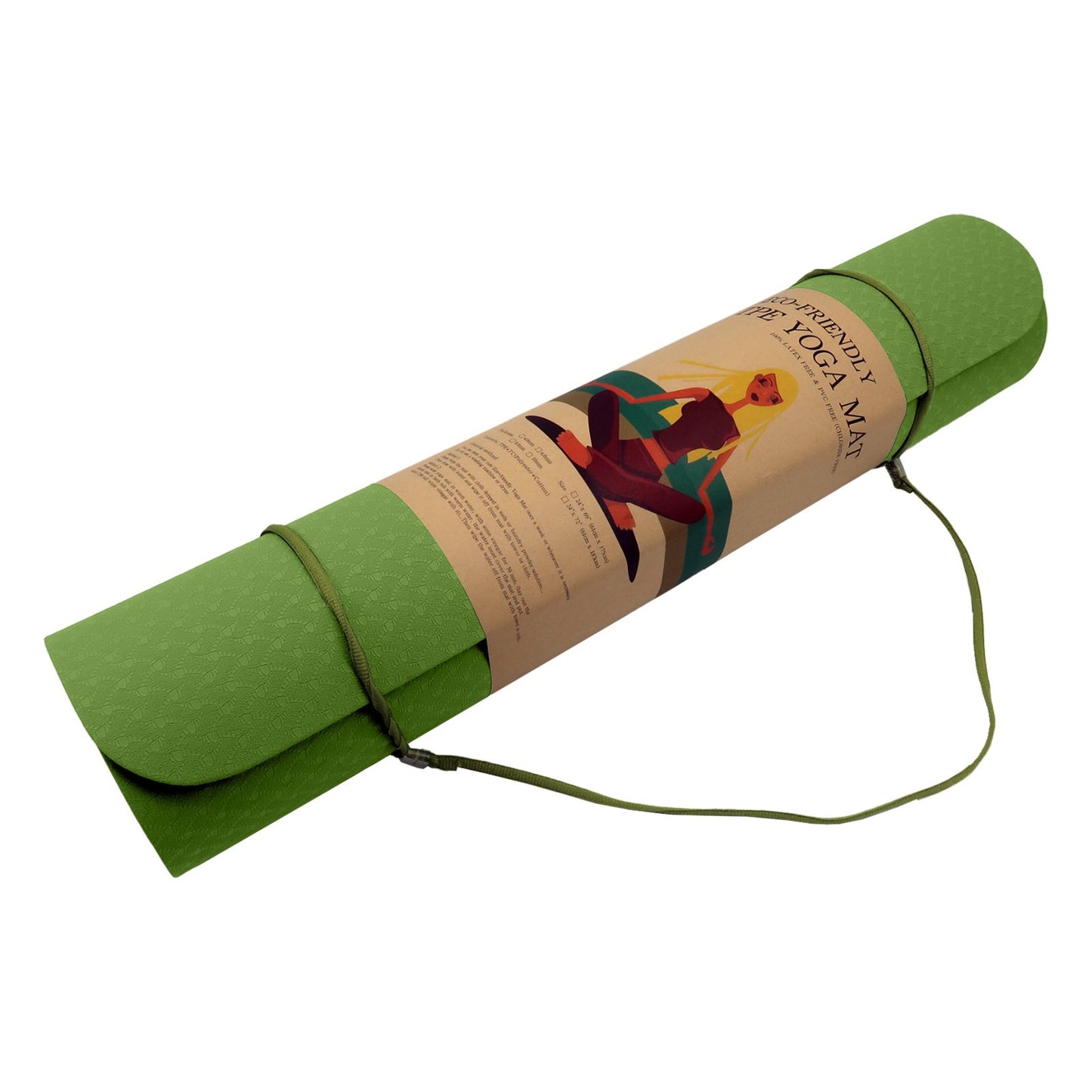 Eco-friendly Dual Layer 6mm Yoga Mat - Olive