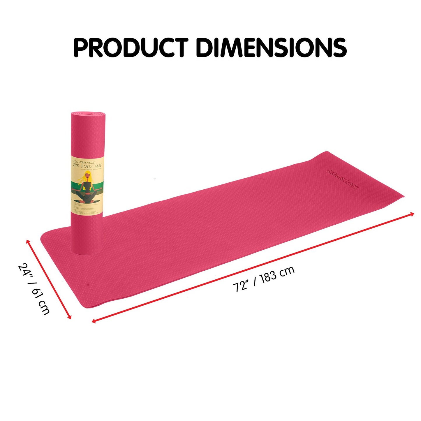 Eco-friendly Dual Layer 6mm Yoga Mat - Pink