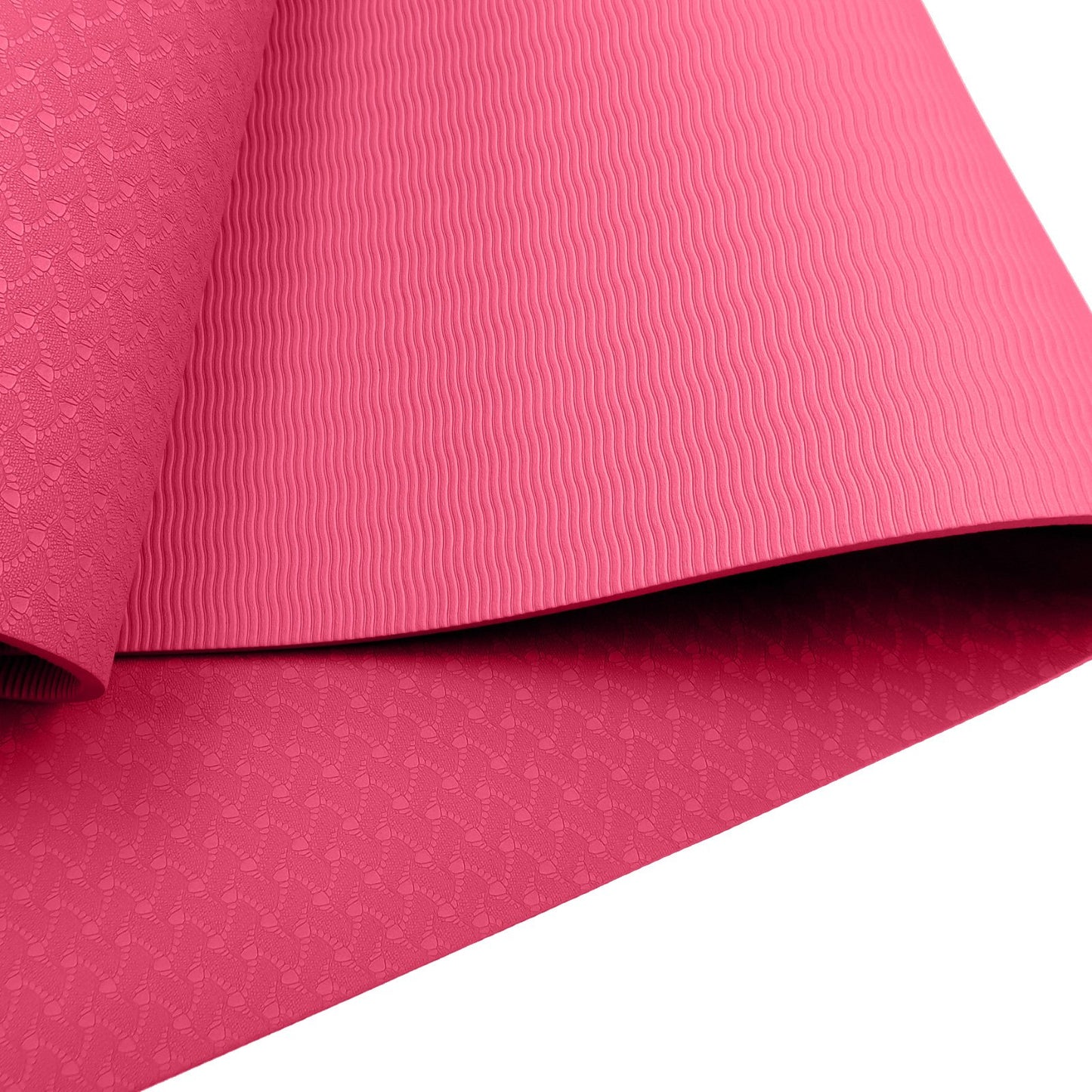 Eco-friendly Dual Layer 6mm Yoga Mat - Pink