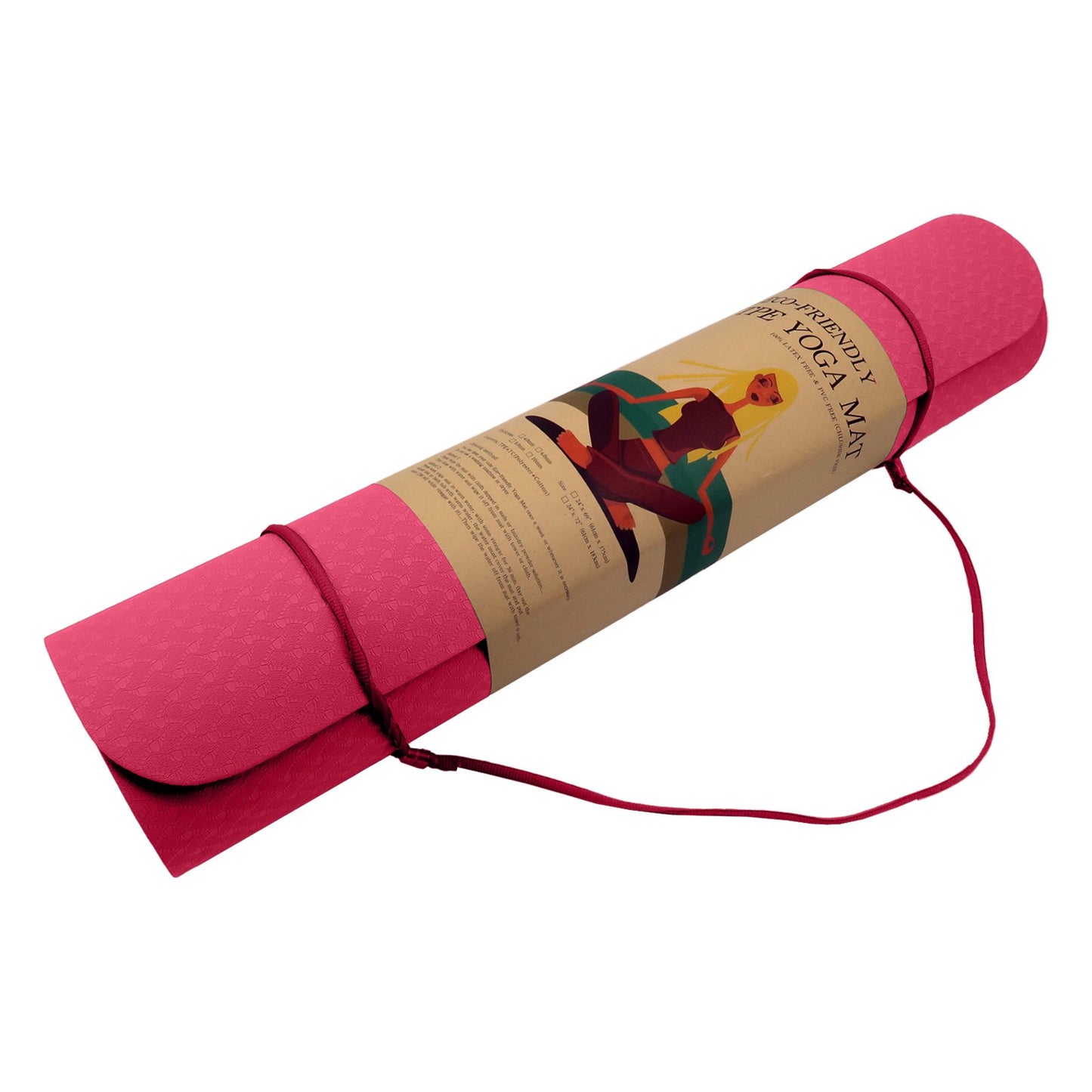 Eco-friendly Dual Layer 6mm Yoga Mat - Pink