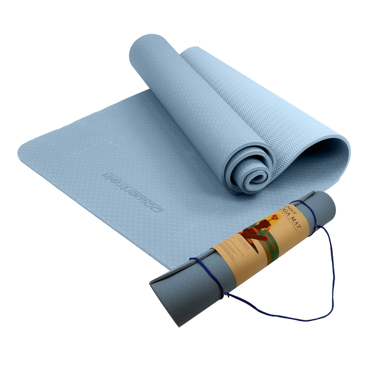 Eco-friendly Dual Layer 6mm Yoga Mat - Sky Blue