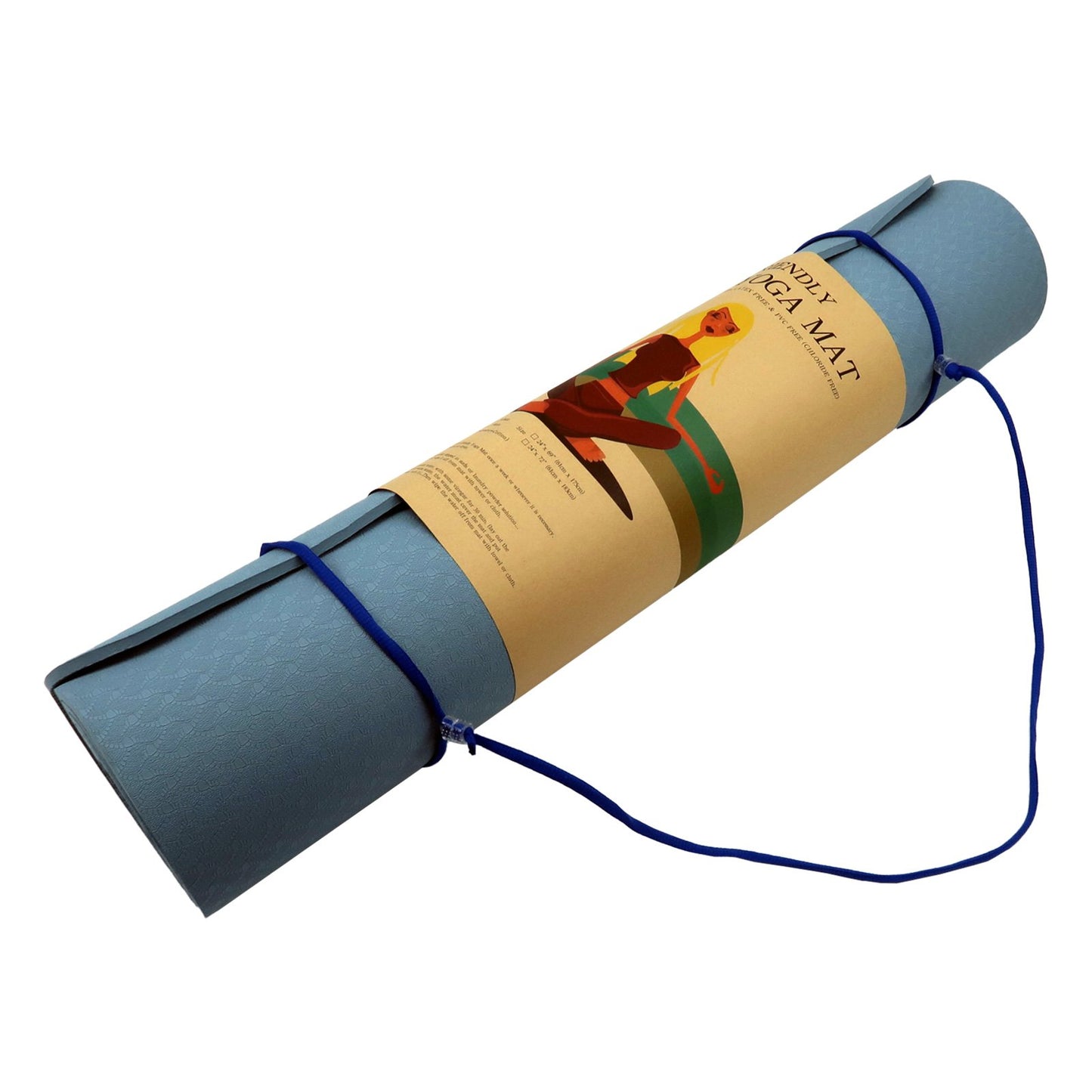 Eco-friendly Dual Layer 6mm Yoga Mat - Sky Blue