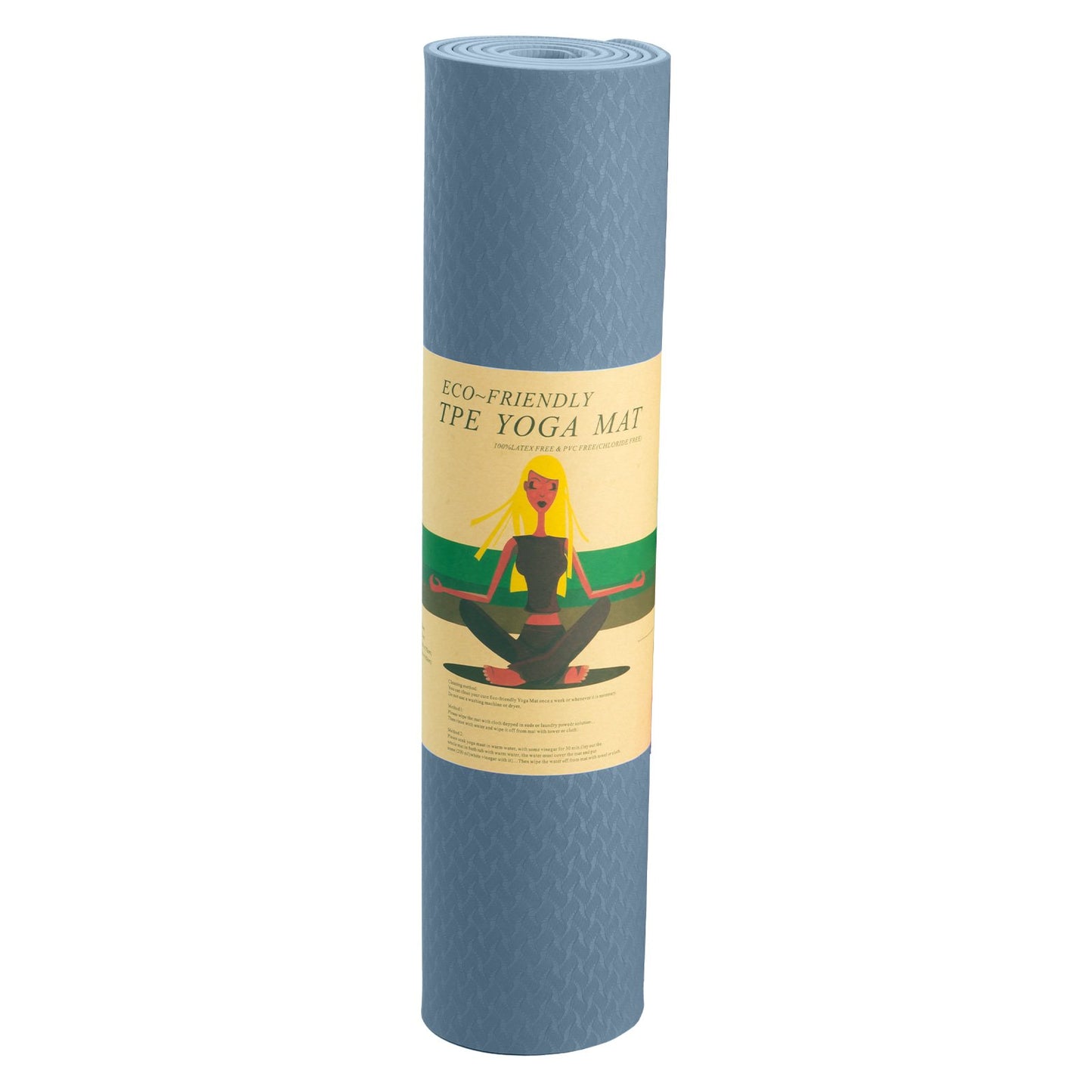 Eco-friendly Dual Layer 6mm Yoga Mat - Sky Blue