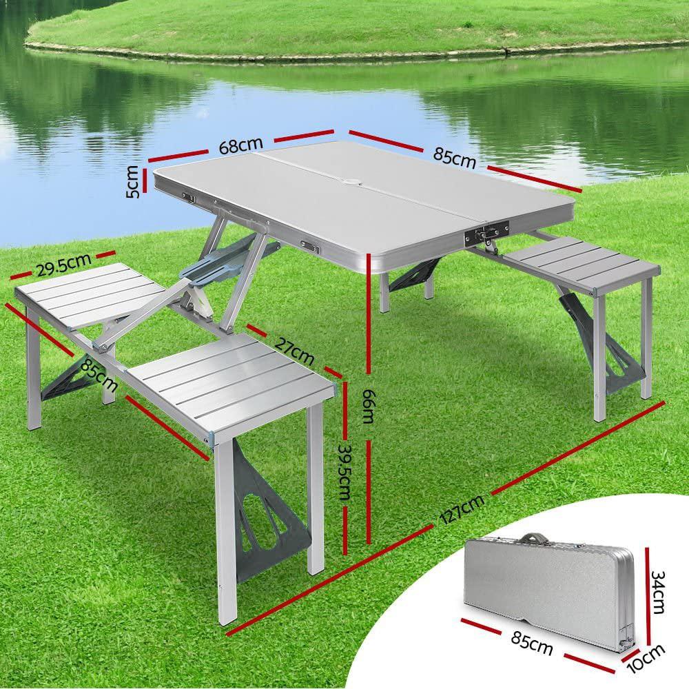 Folding Camping Table with Stools Set