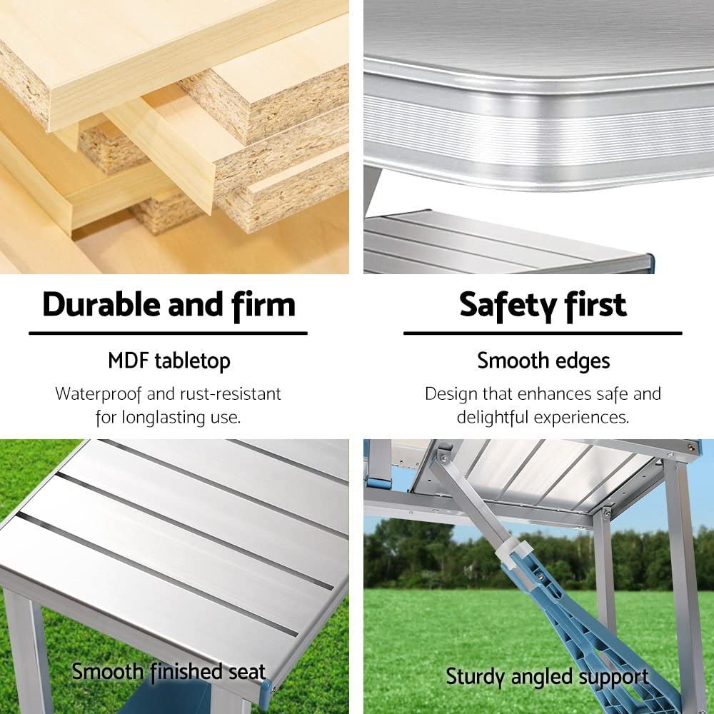 Folding Camping Table with Stools Set