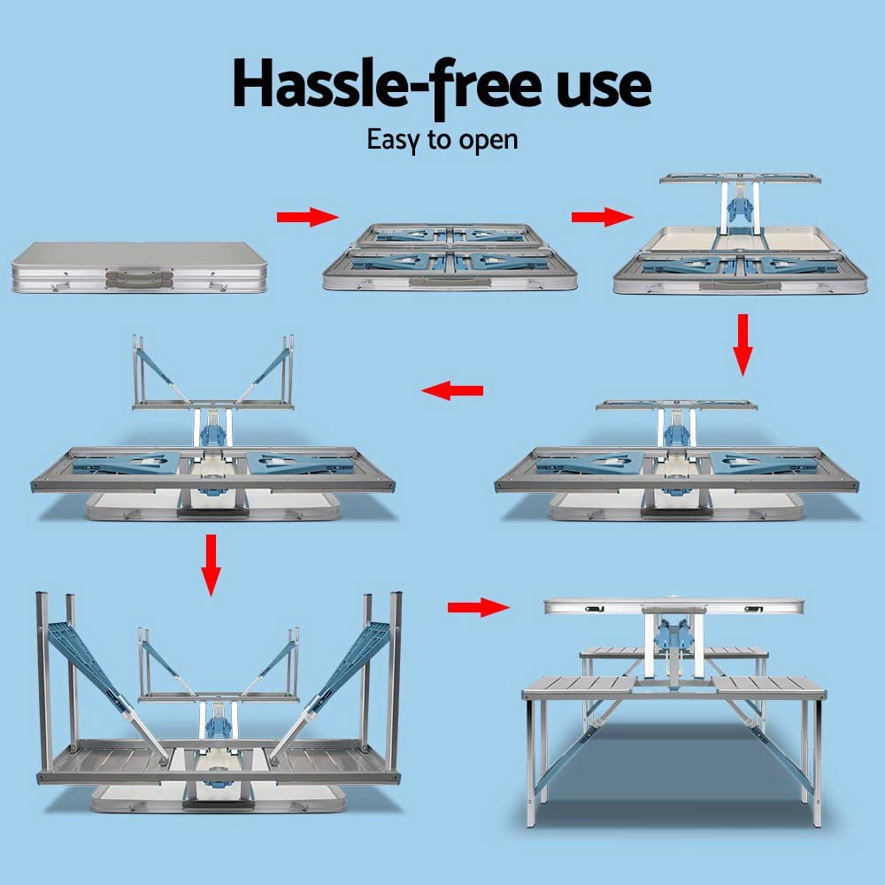 Folding Camping Table with Stools Set