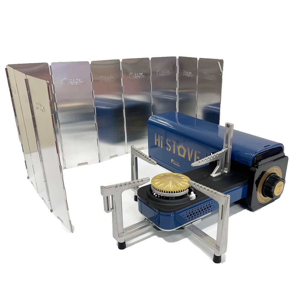 Outdoor Camping Gas Stove w Foldable Windshield