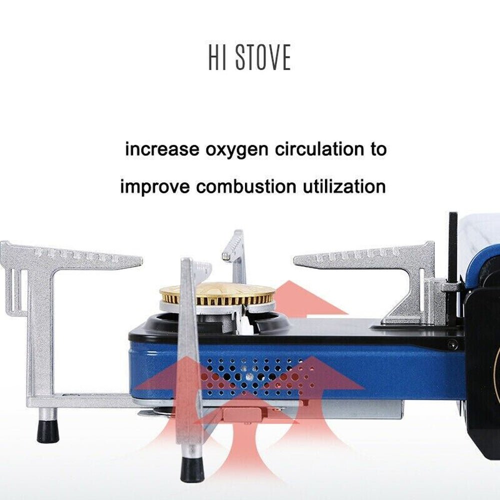 Outdoor Camping Gas Stove w Foldable Windshield