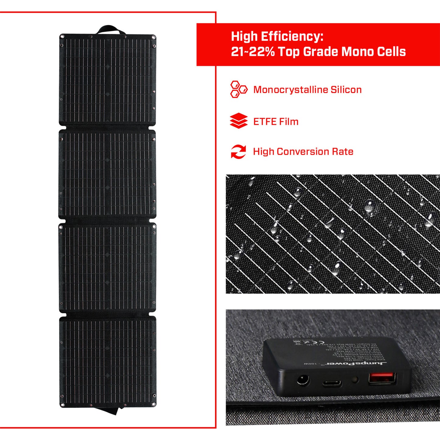 100W Solar Panel Power foldable