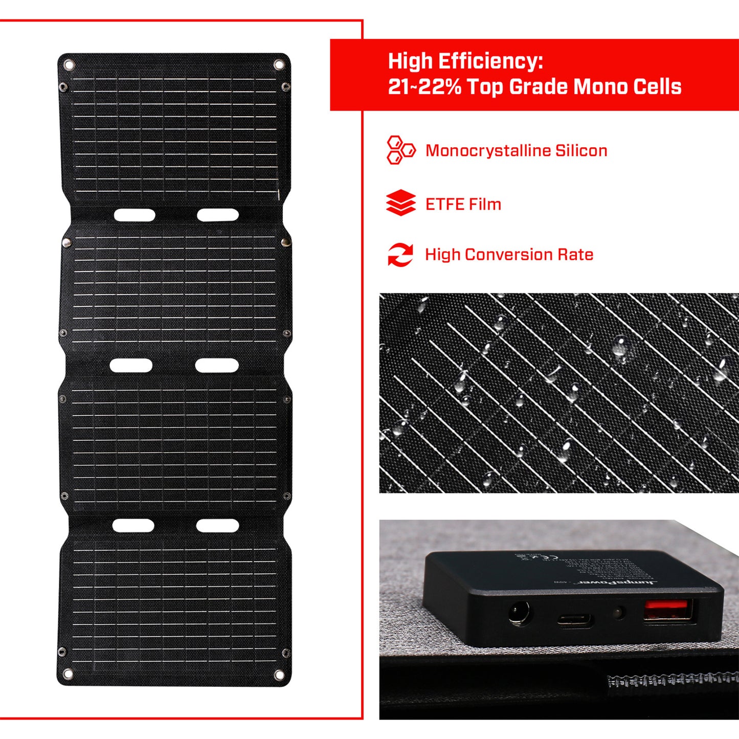 60W Solar Panel Portable Charger Foldable