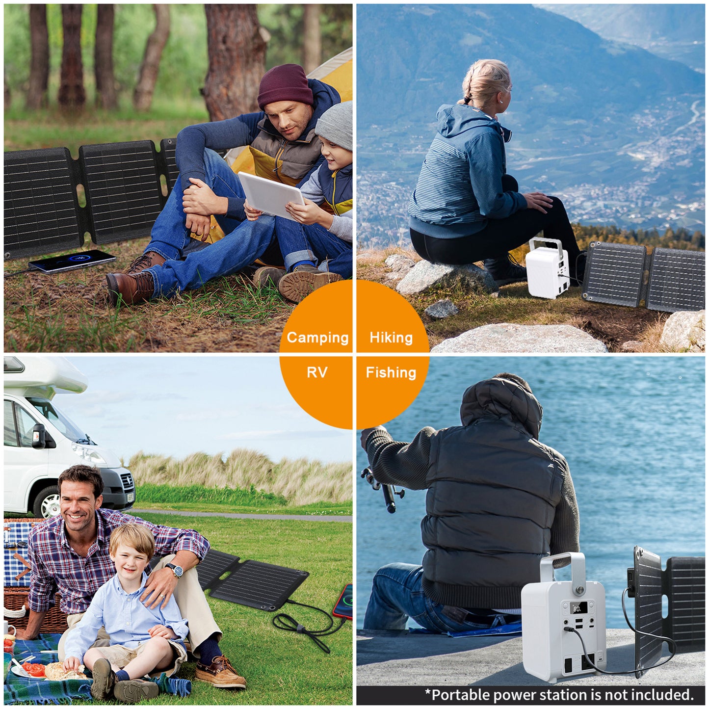 60W Solar Panel Portable Charger Foldable