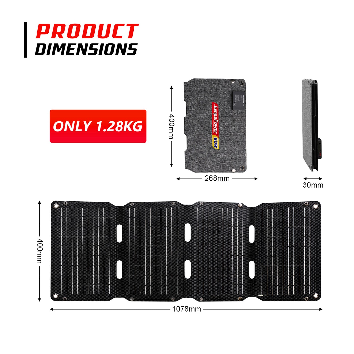 60W Solar Panel Portable Charger Foldable