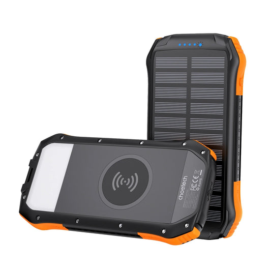 CHOETECH Solar Power Bank 20000mAh with LED flashlight