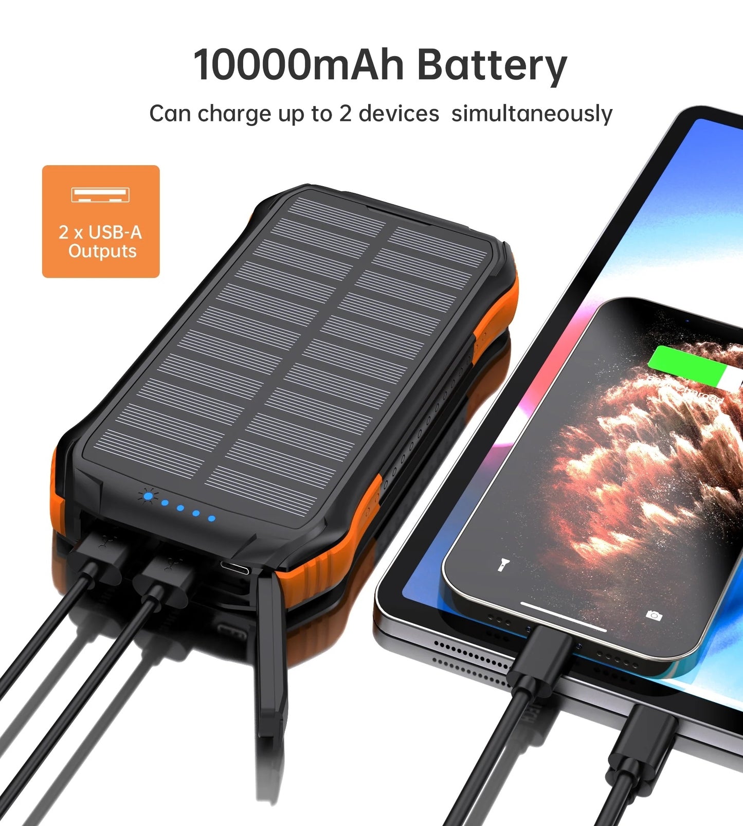 Solar Power Bank 10000mAh - Free shipping