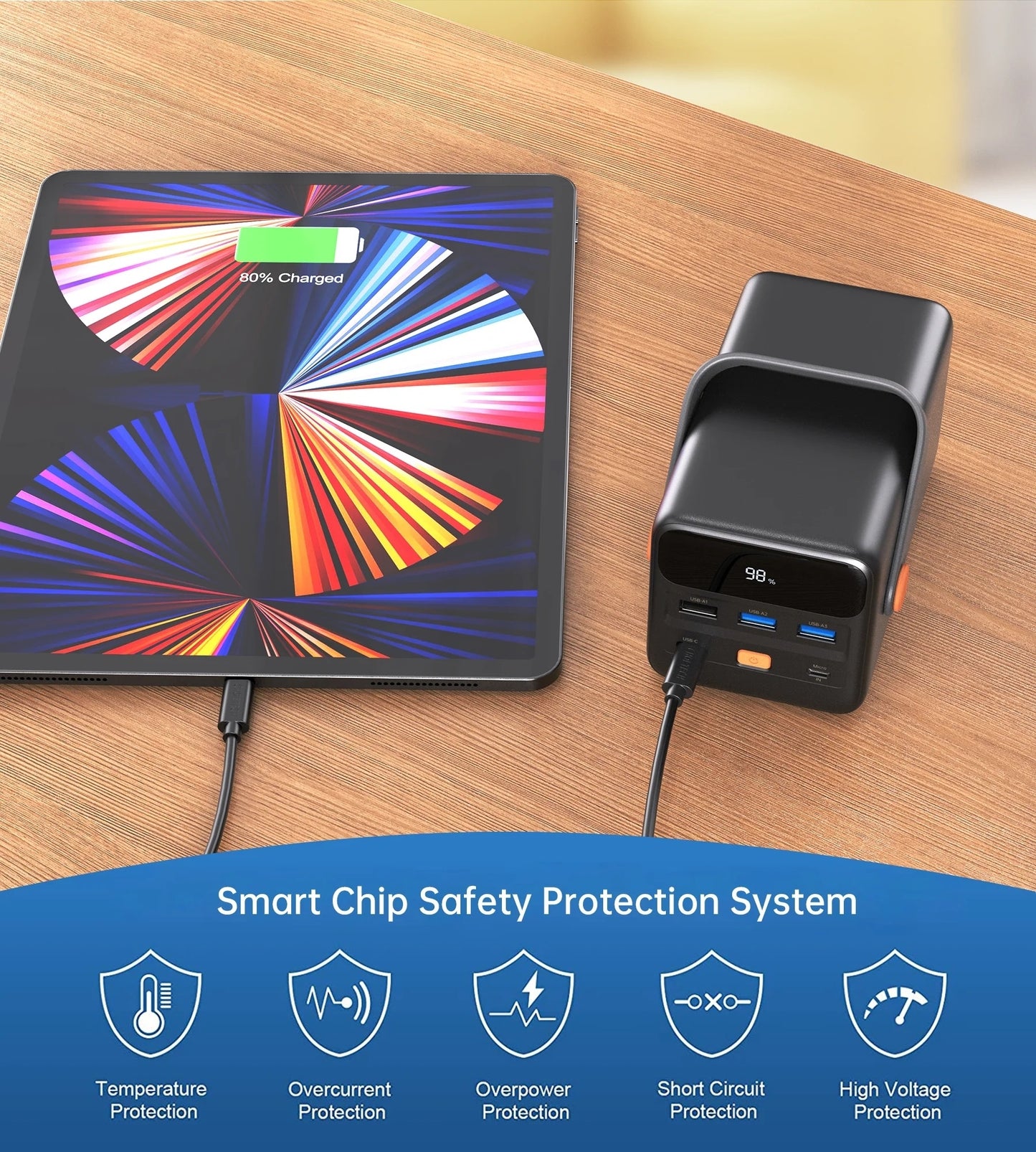 Power Bank 50000mAh with LED Flashlight LCD Display - Free shipping