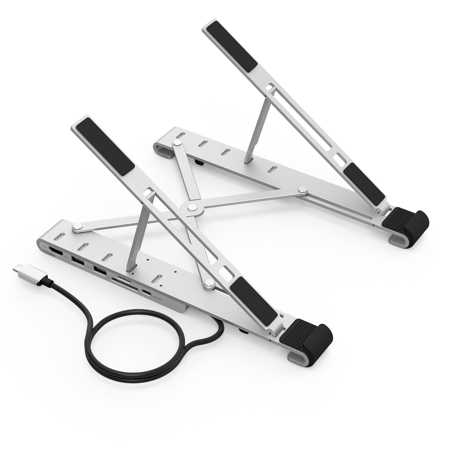 Portable Foldable Laptop Stand with Multiport Adapter