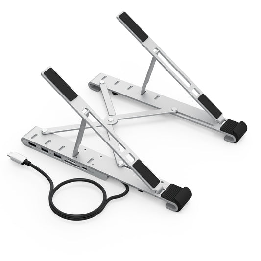 Portable Foldable Laptop Stand with Multiport Adapter