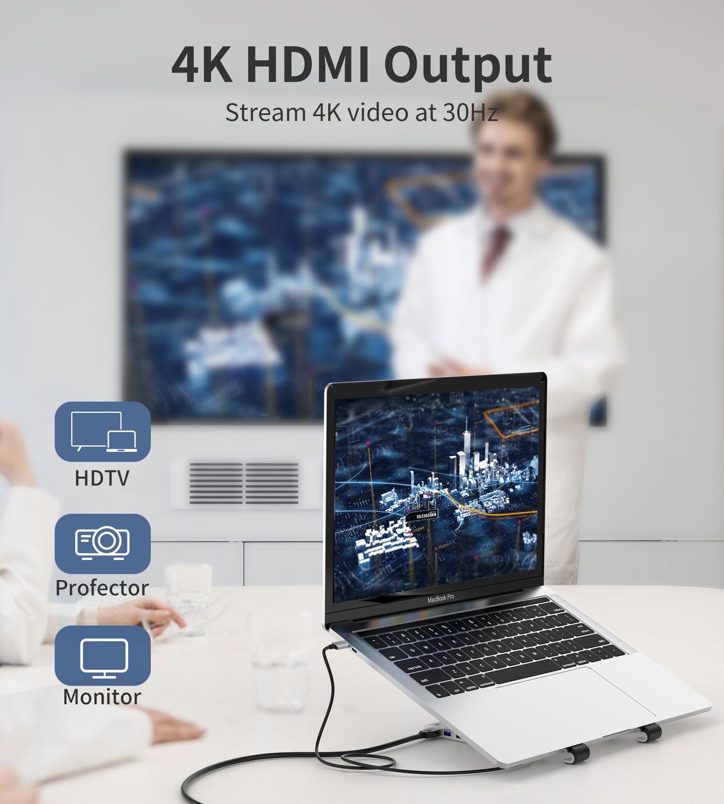 Portable Foldable Laptop Stand with Multiport Adapter