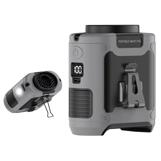 Portable Outdoor Working Waist Fan LED light