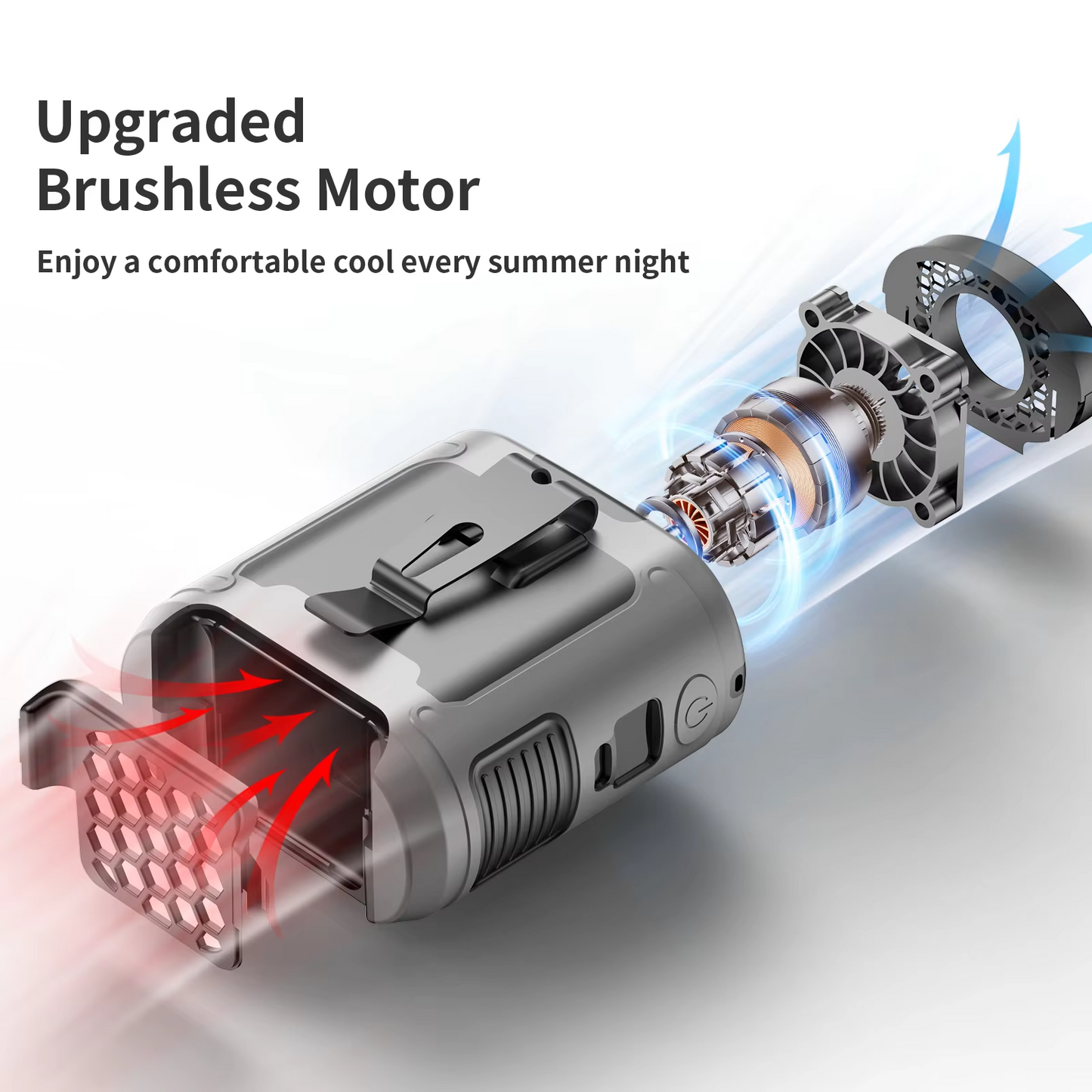 Portable Outdoor Working Waist Fan LED light