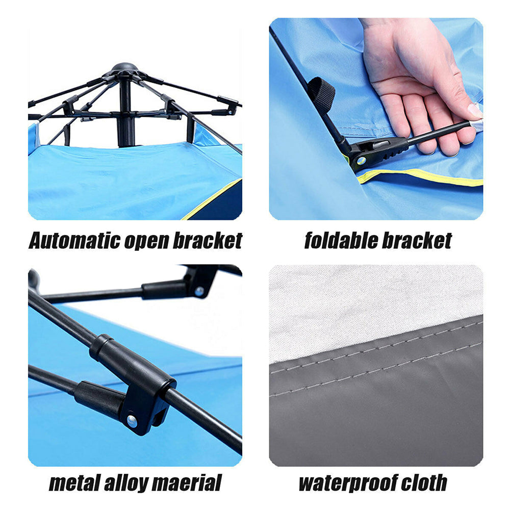 Quick Setup Camping Tent 3-4 Person with Ground sheet - BLUE