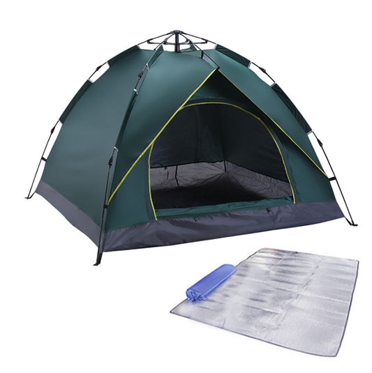 Quick setup Camping Tent 3-4 Person with Ground sheet - Green