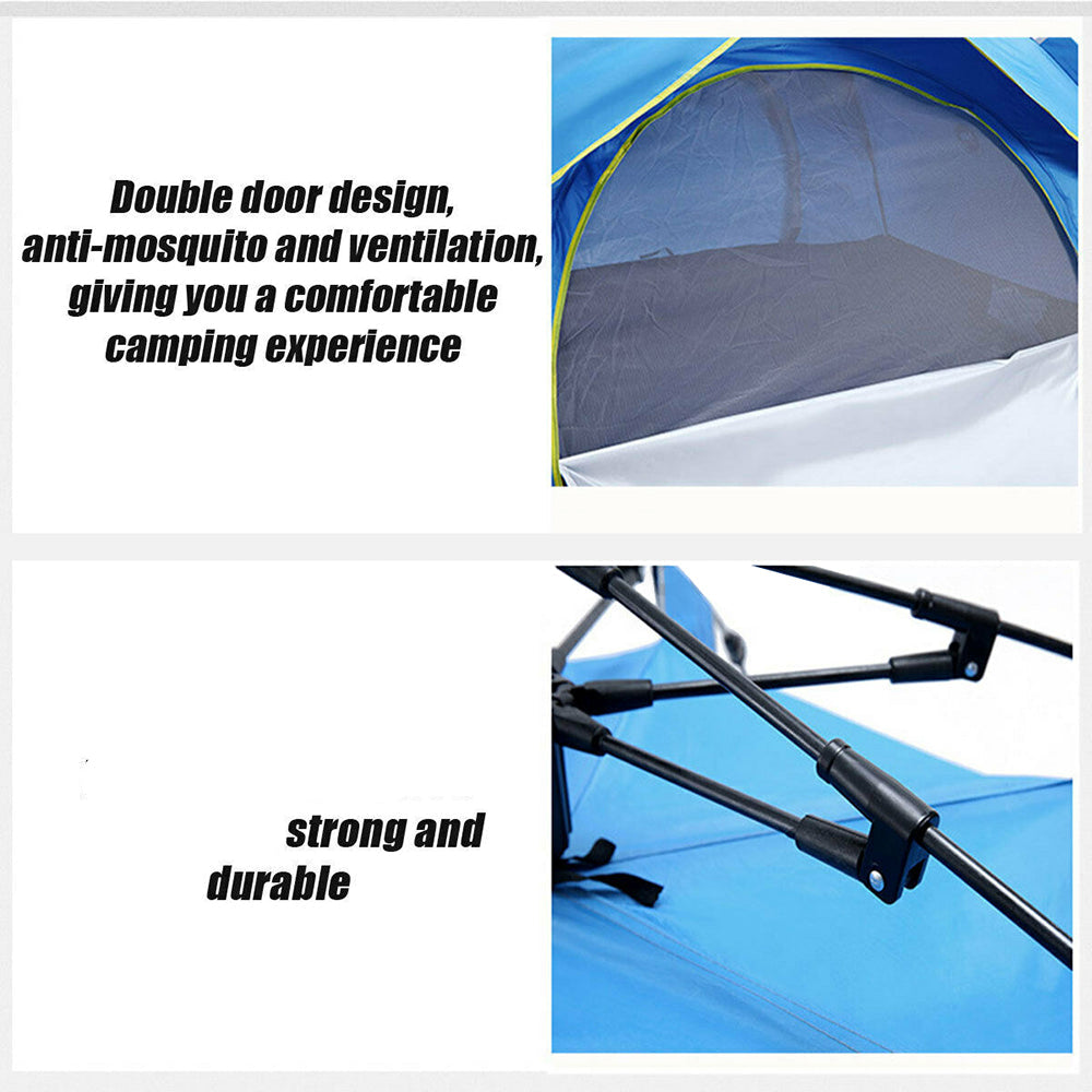 Quick setup Camping Tent 3-4 Person with Ground sheet - Green