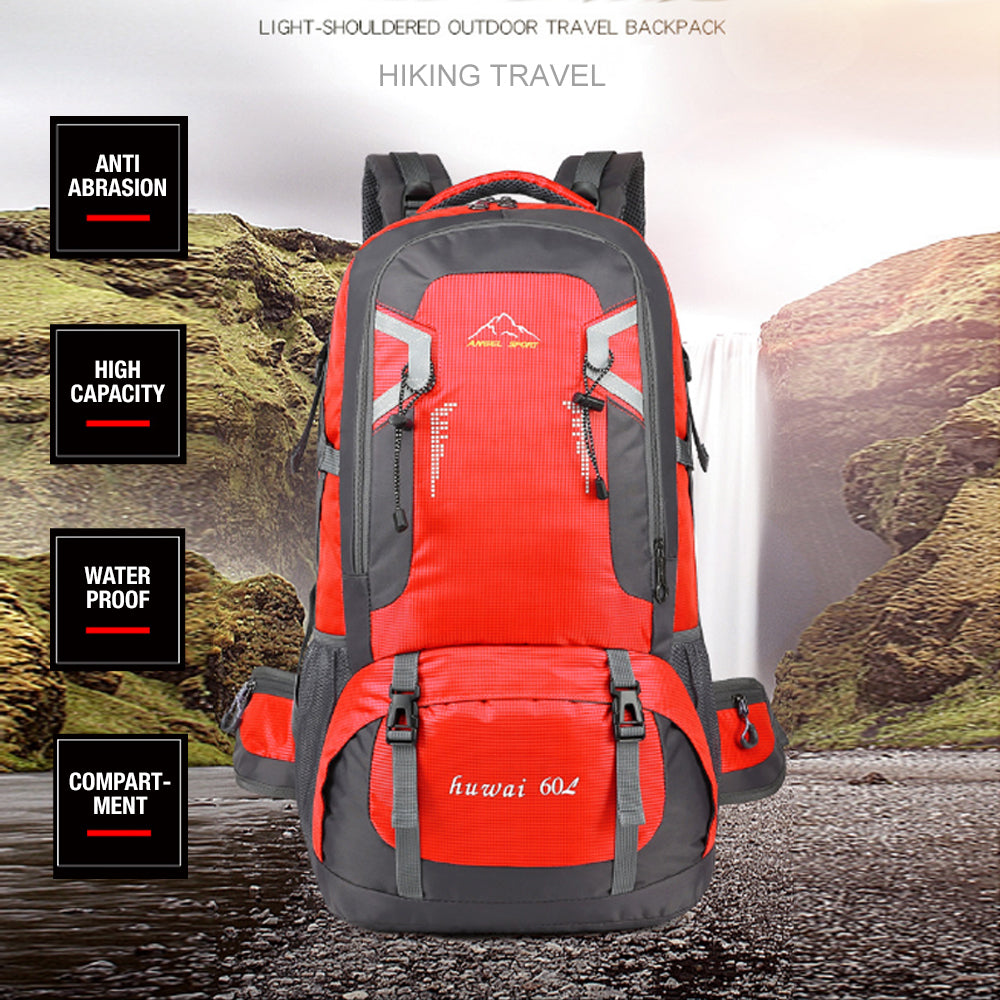 Camping Backpack Waterproof 40L - Red