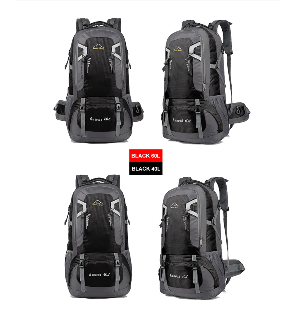 Camping Backpack Waterproof 60L - Black