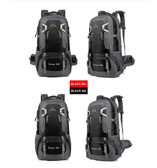 Camping Backpack Waterproof 60L - Black
