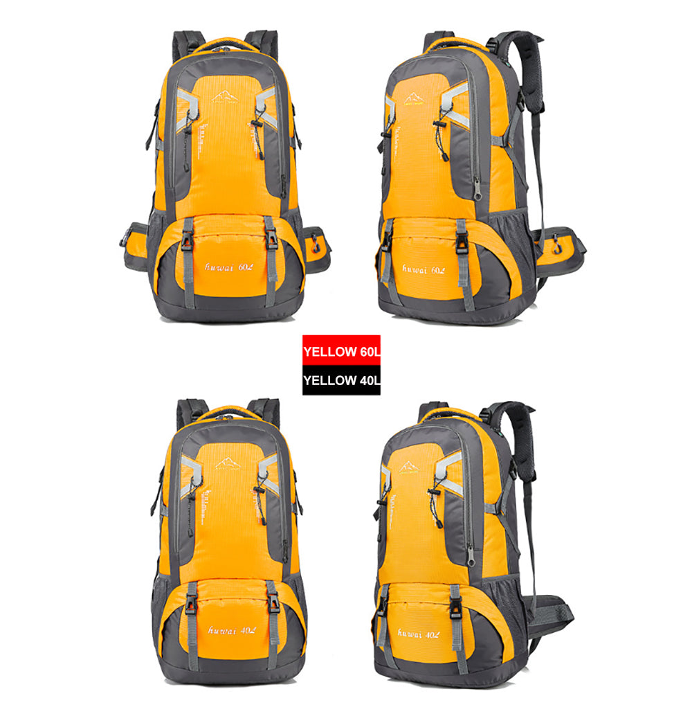 Camping Backpack Waterproof 60L - Yellow