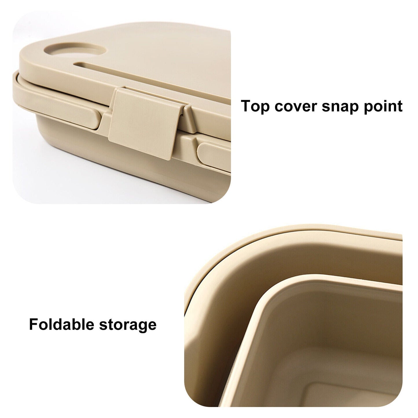 3 In 1 Folding Camping Storage Picnic Basket - Beige
