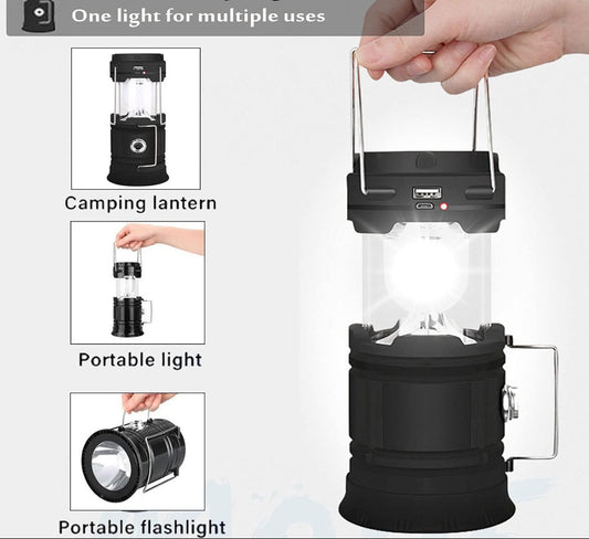 LED Camping Lamp set - Solar Powered Rechargeable Lantern