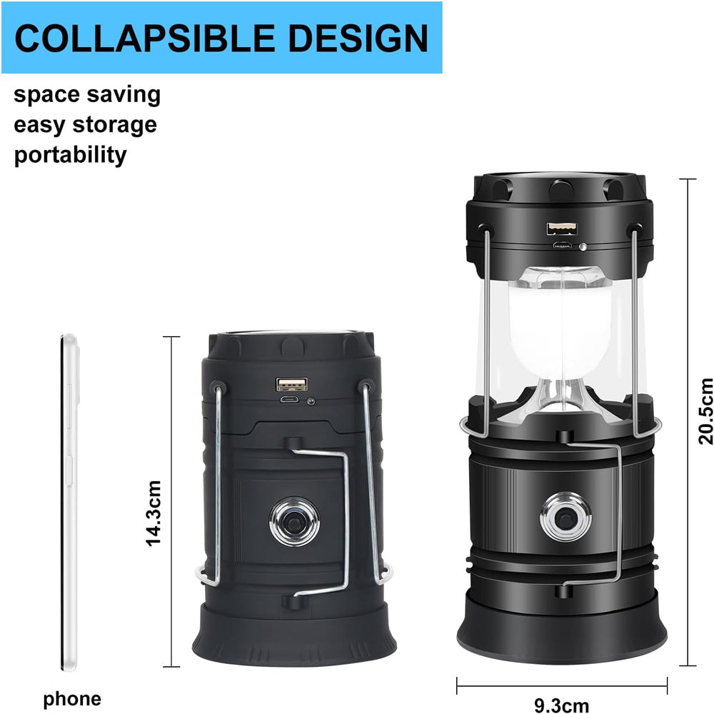 LED Camping Lamp set - Solar Powered Rechargeable Lantern