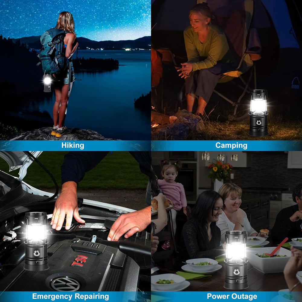 LED Camping Lamp set - Solar Powered Rechargeable Lantern