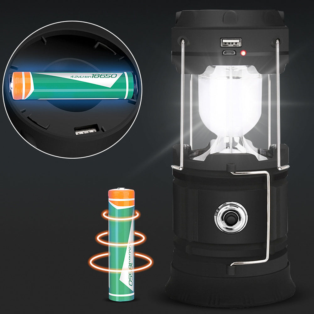 LED Camping Lamp set - Solar Powered Rechargeable Lantern