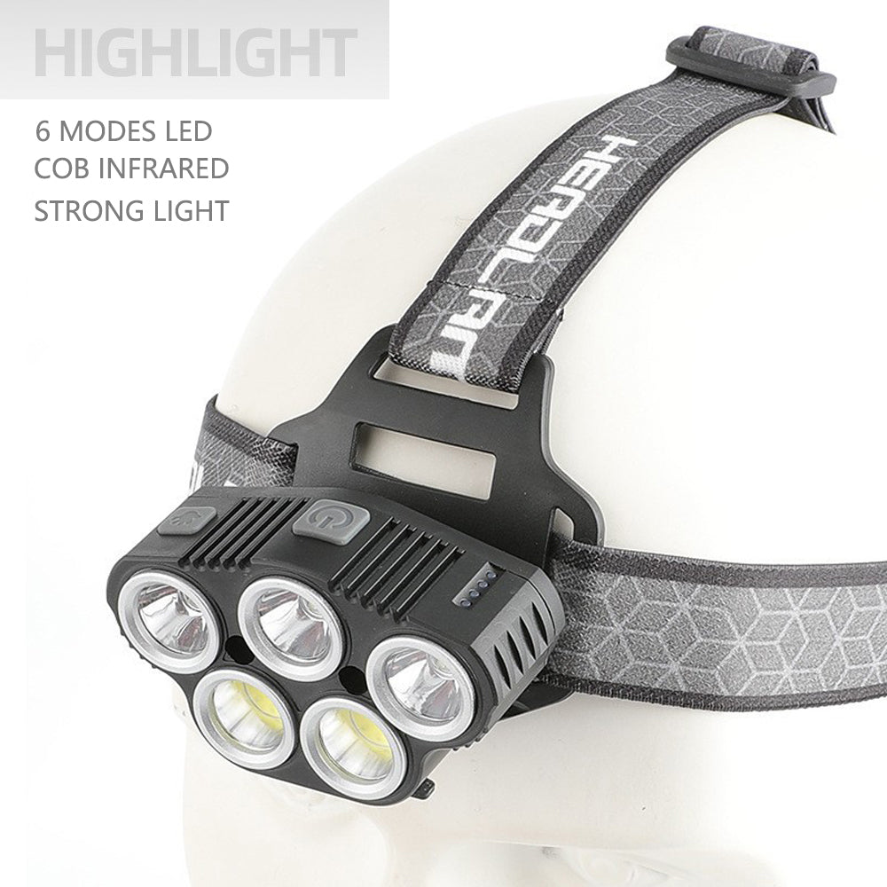 LED Camping Head Torch Infrared Strong Lights