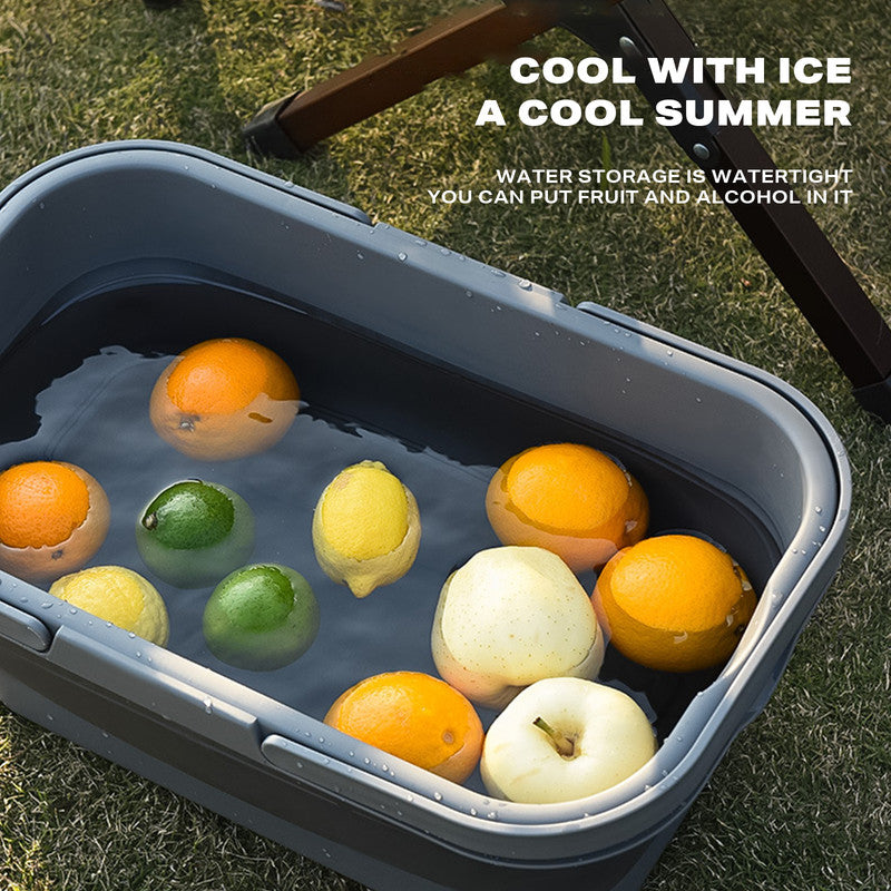 2in1 Folding Camping Storage Picnic Basket - Grey