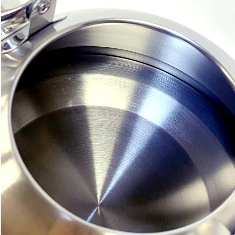 Whistling Stainless Steel Kettle w Foldable Handle for Camping