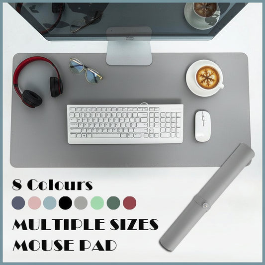 Large Leather Gaming Mouse Pad Waterproof Desk Keyboard Mat 120 x 60cm - Grey