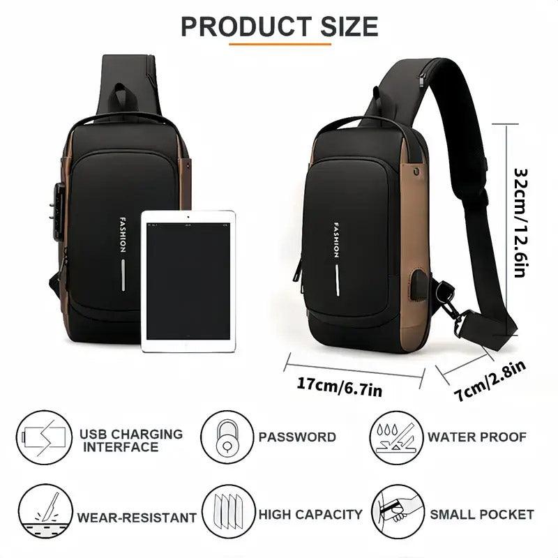 Travel Work Crossbody bag - Password Lock Anti-Theft
