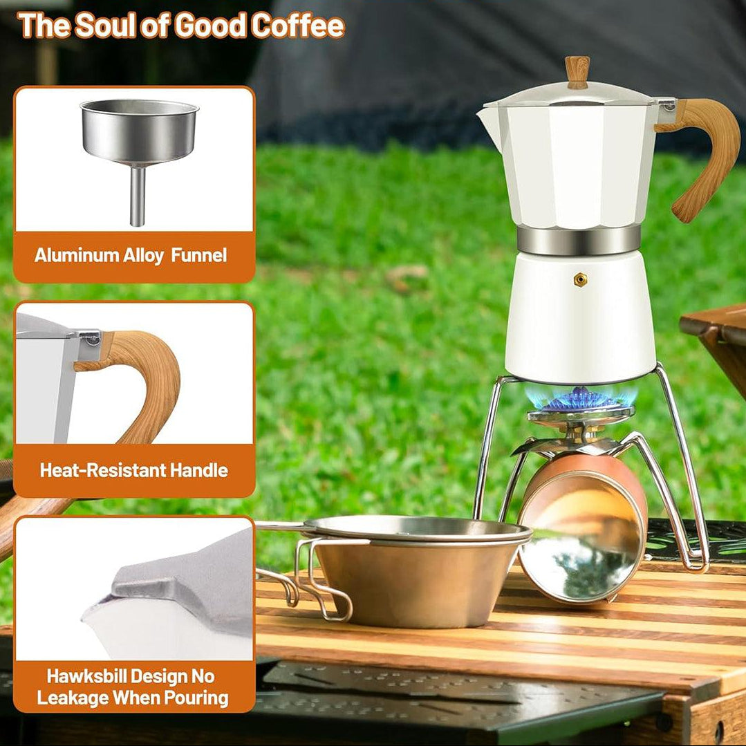 Portable Coffee Espresso Machine for Camping - White 300ml - Free shipping