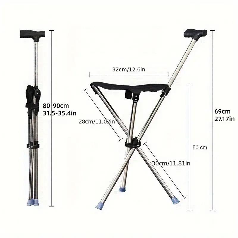 Stainless Steel Walking Stick with seat